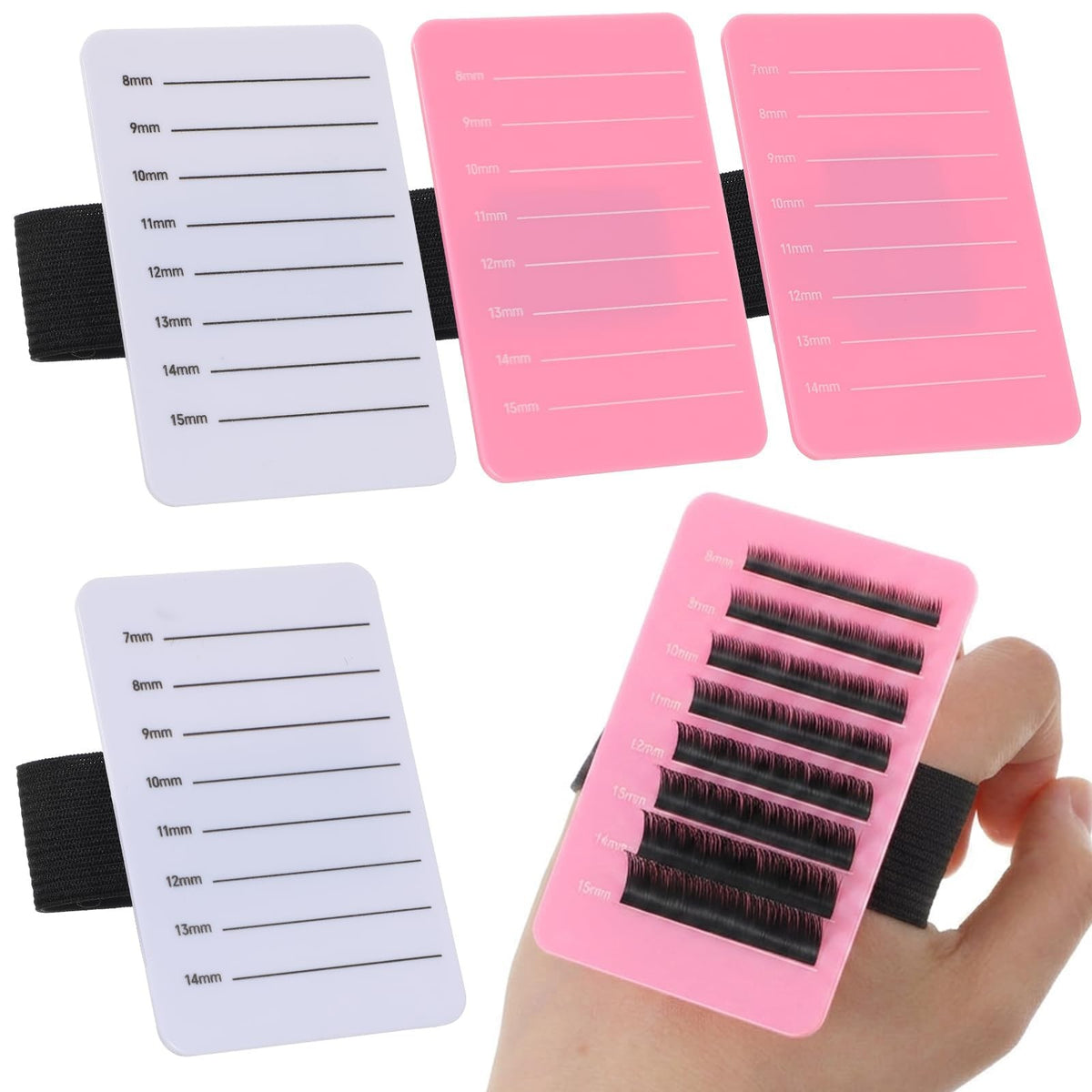 8pcs Lash Tray Hand Plate with Adjustable Wrist Strap for Eyelash Extension