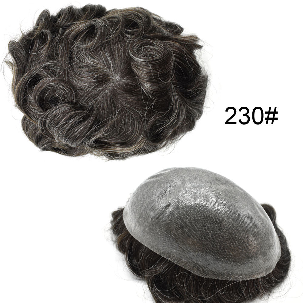 Full Poly Thin Skin Human Hair Toupee for Men - Durable, Invisible, Customizable