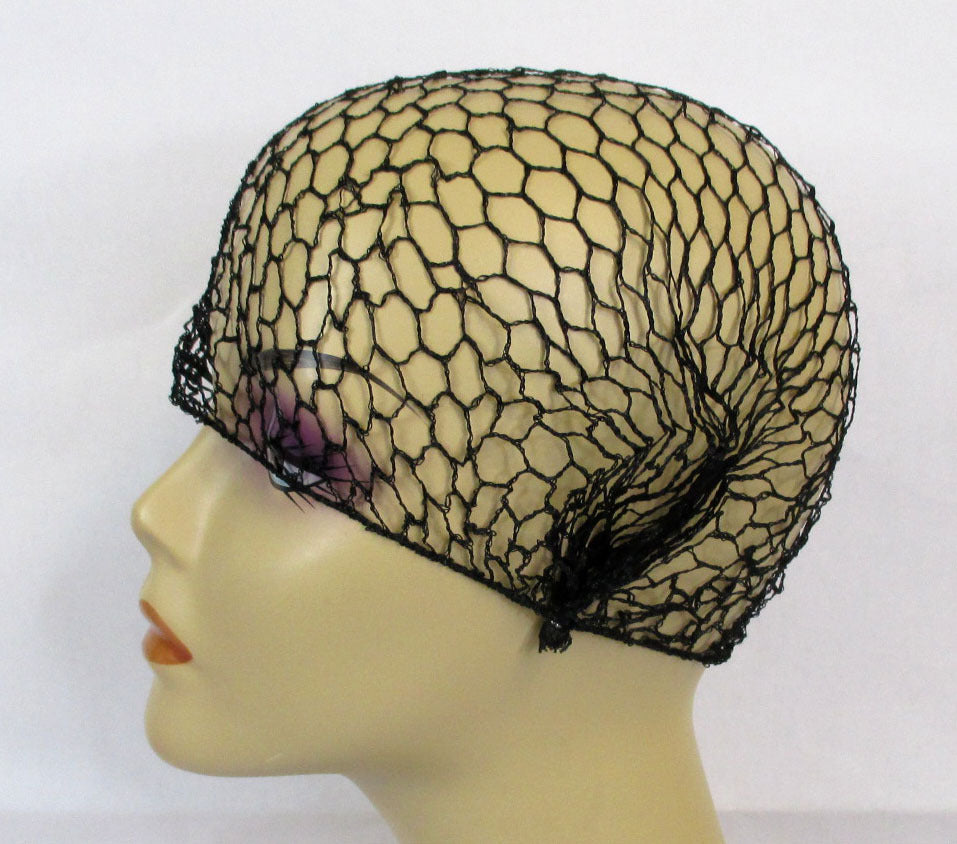 WHOLESALE LOT OF 24 PC--THIN BLACK HAIRNET ON FACE CARD--910BLA