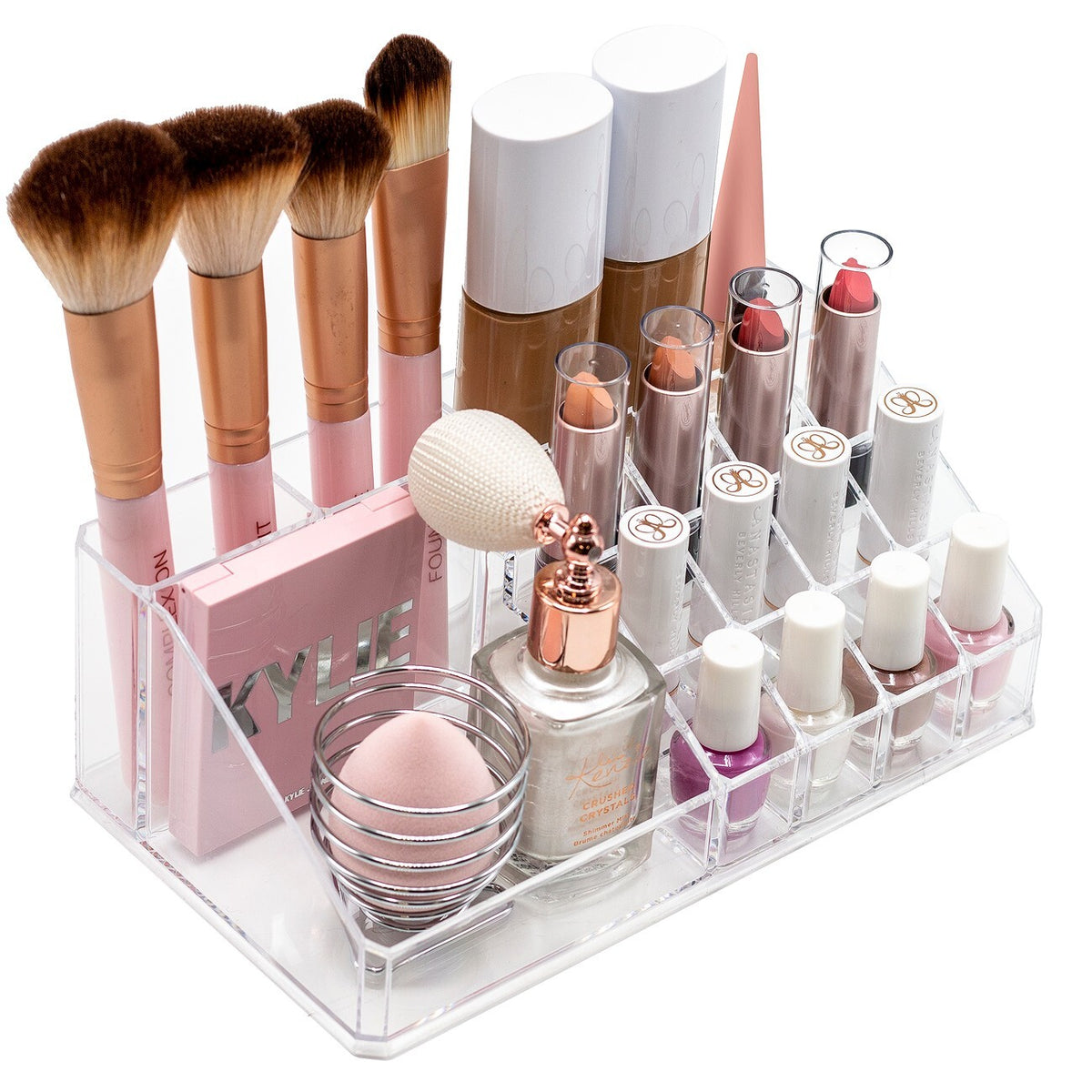 Clear Makeup Organizer Set - 3-Piece Cosmetic Storage for Vanity & Bathroom