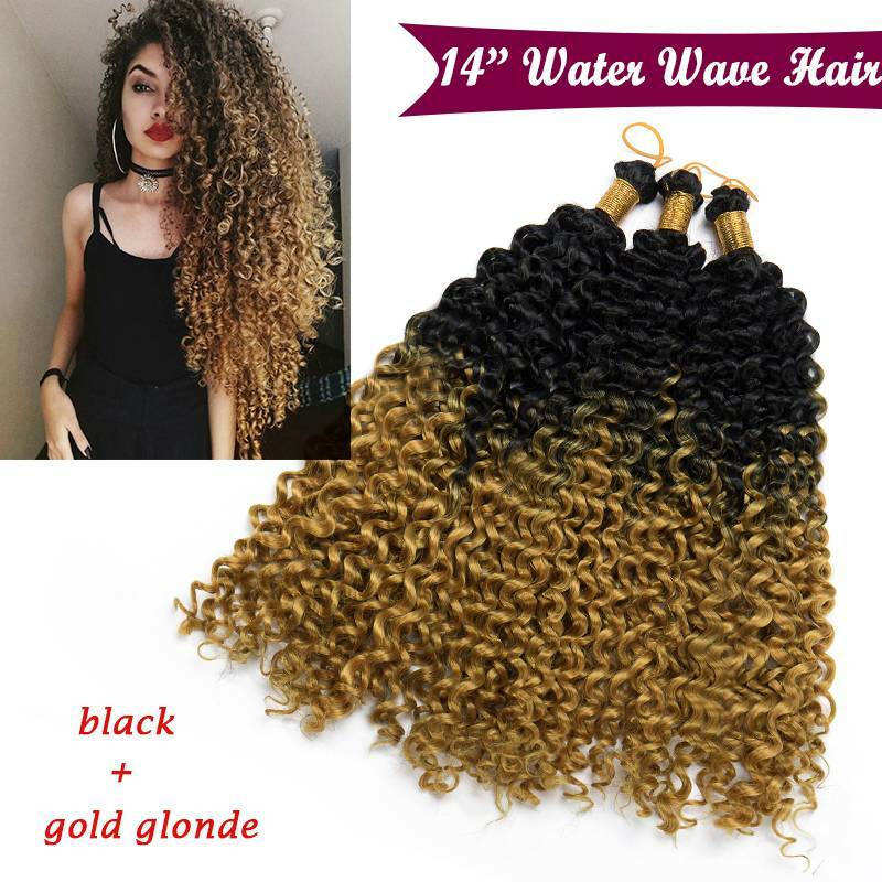 Water Wave Crochet Hair Extensions - Deep Curly Synthetic Braids, Multiple Lengths & Colors