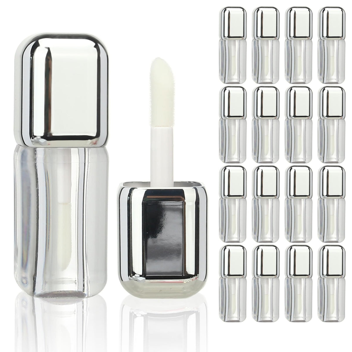 16 Pack 5ml Square Lip Gloss Containers with Applicator - DIY Refill Tubes