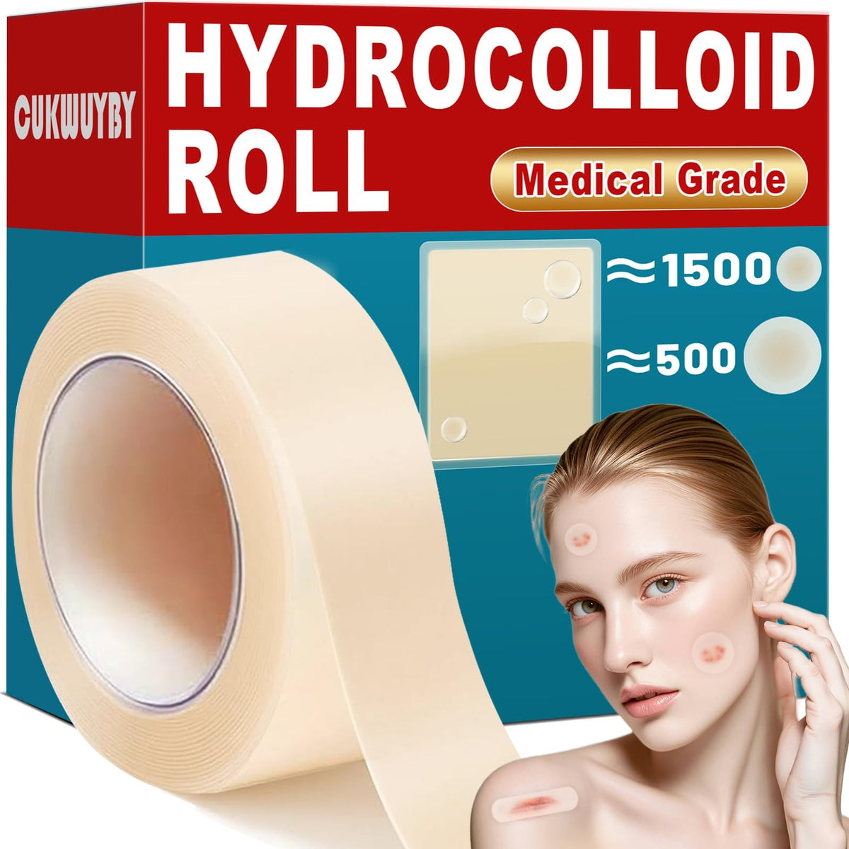 Acne Patch Roll 0.66in x 75in Hydrocolloid
