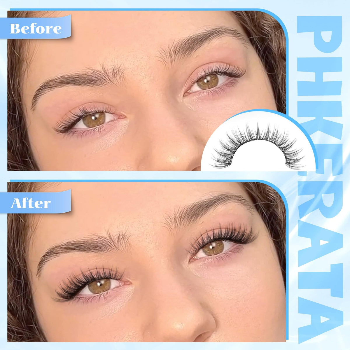 14mm Natural Cluster Lashes Wispy Eyelashes — 1 Pair Black