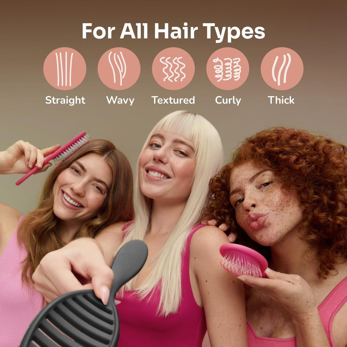 Heat-Resistant Purple Hair Brush for Fast Drying & Gentle Detangling