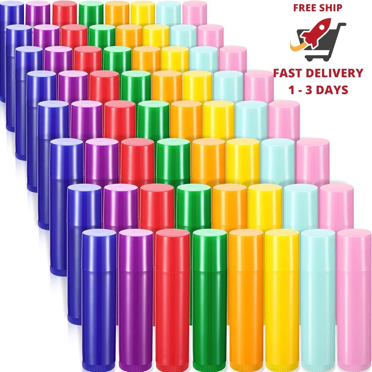 48pcs 5ml Refillable Lip Gloss Tubes with Rotating Caps - Bright Colors