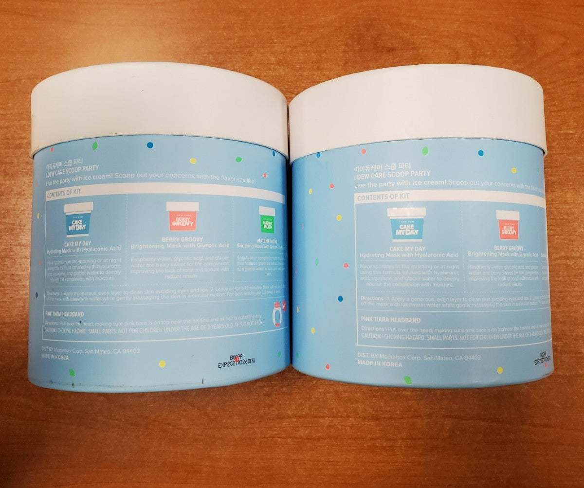 Ice Cream Mask & Headband Set - Hydrating & Brightening Skincare, 2 Pack