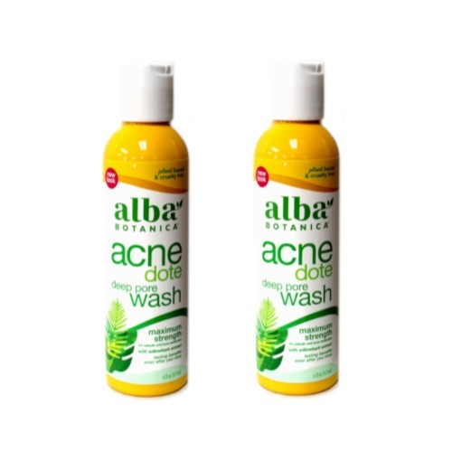 Alba Botanica Acnedote Deep Pore Face Wash 6oz - 2 Pack for Acne & Clear Skin