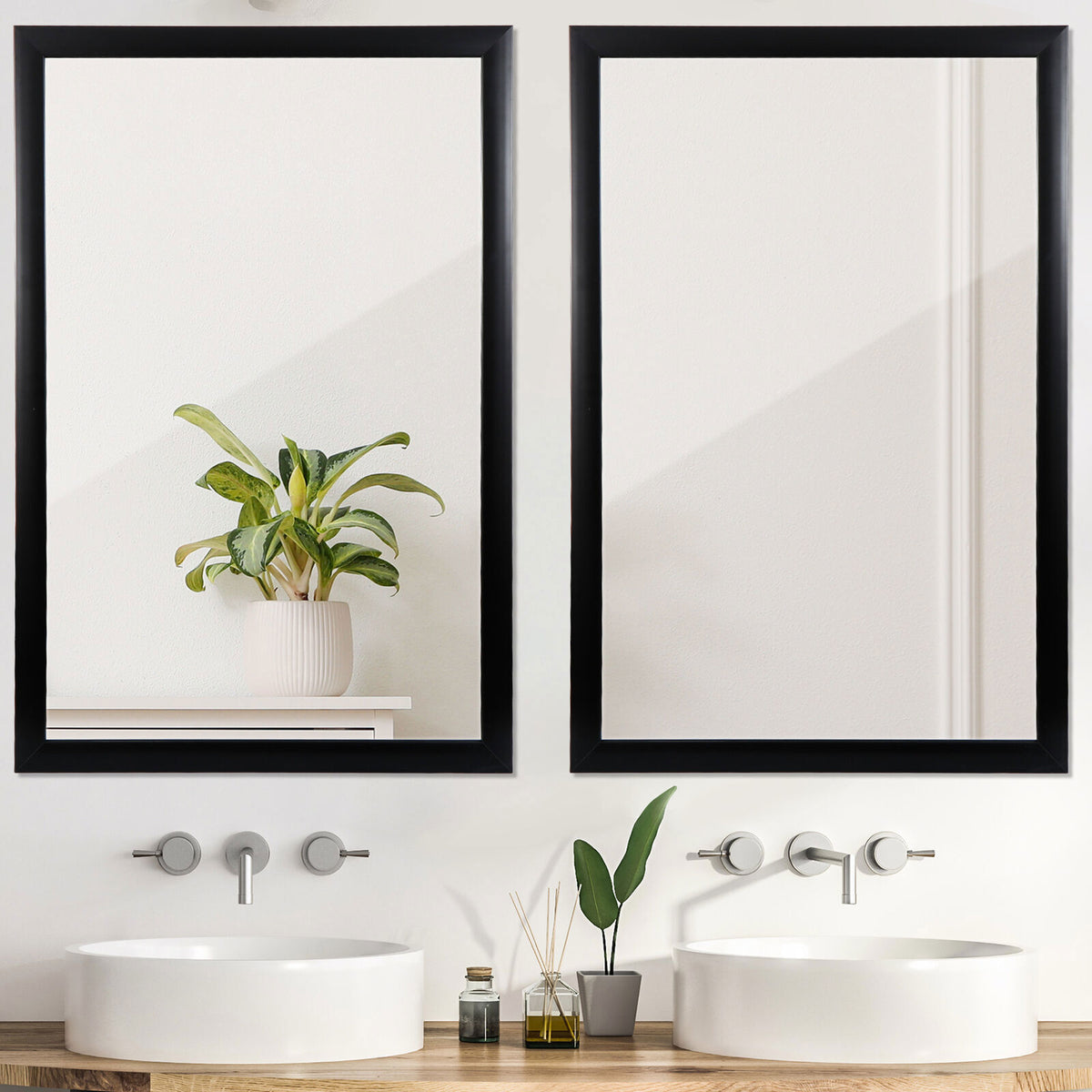24x36 Inch Wall Mirror Set - Large Shatterproof Bathroom & Living Room Decor