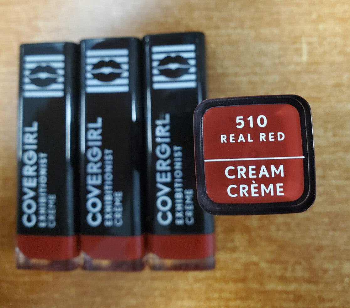 4 Pack Long-Lasting Creme Lipstick #510 Real Red - Hydrating Gloss Finish
