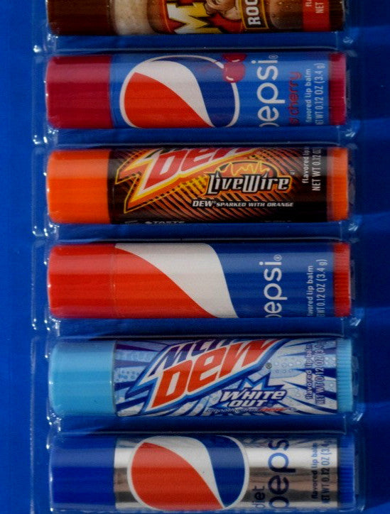 Lip Balm Set with Soda-Inspired Flavors - Hydrating & SPF 2, 8 Pack