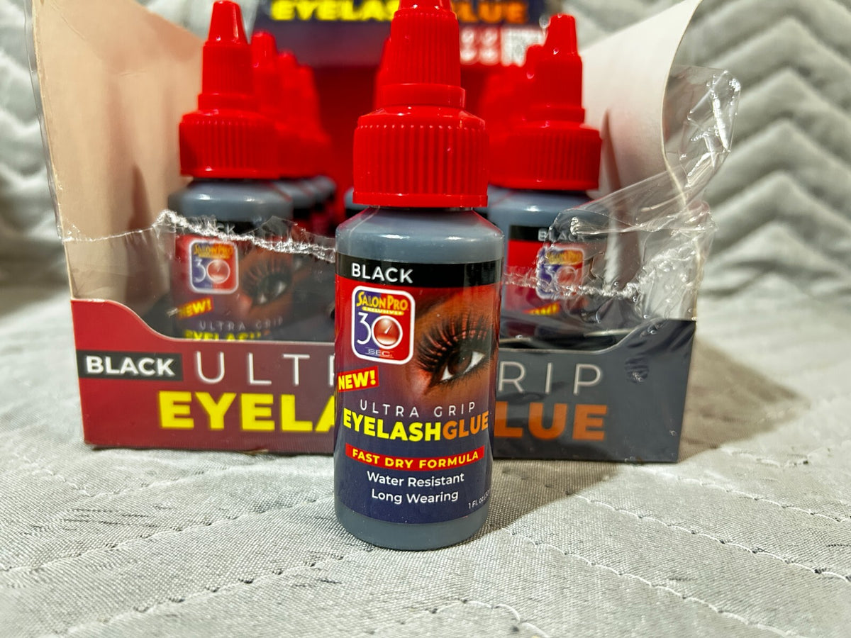 False Eyelash Adhesive - Ultra Grip Lash Glue, 12 Pack, Black