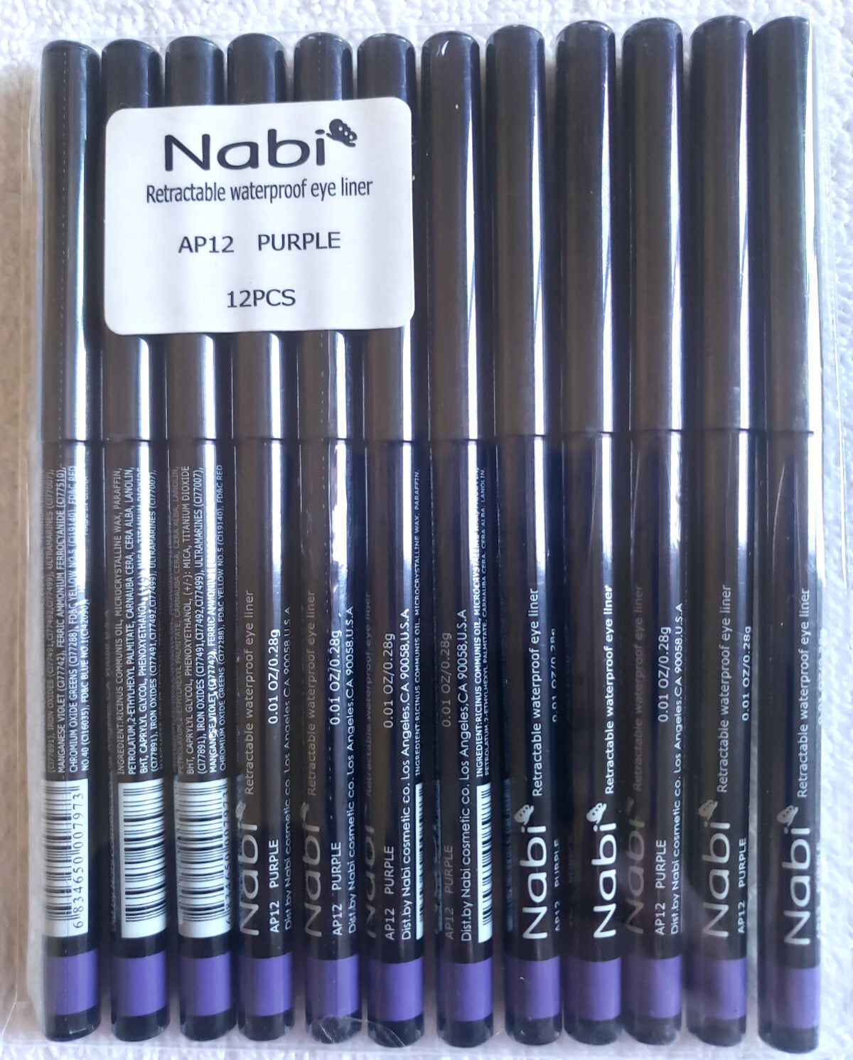 Retractable Waterproof Eyeliner Set - All Colors, 12pcs Lot, Safe & Smudge-Proof
