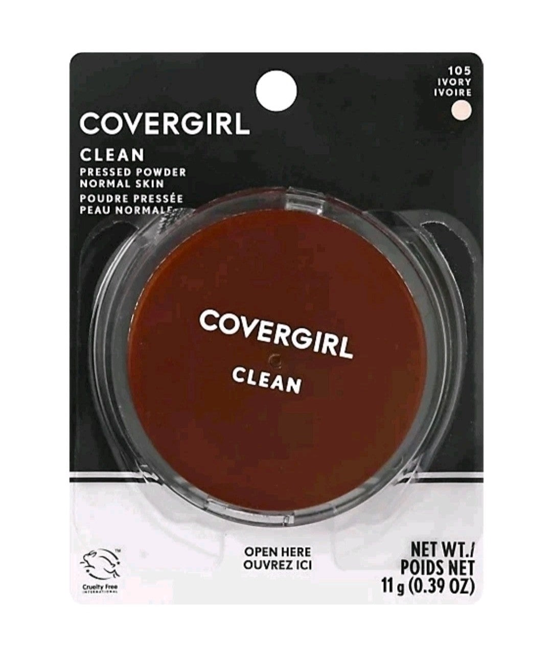 Pressed Face Powder in Ivory - Oil-Free, Matte Finish, 105 Shade