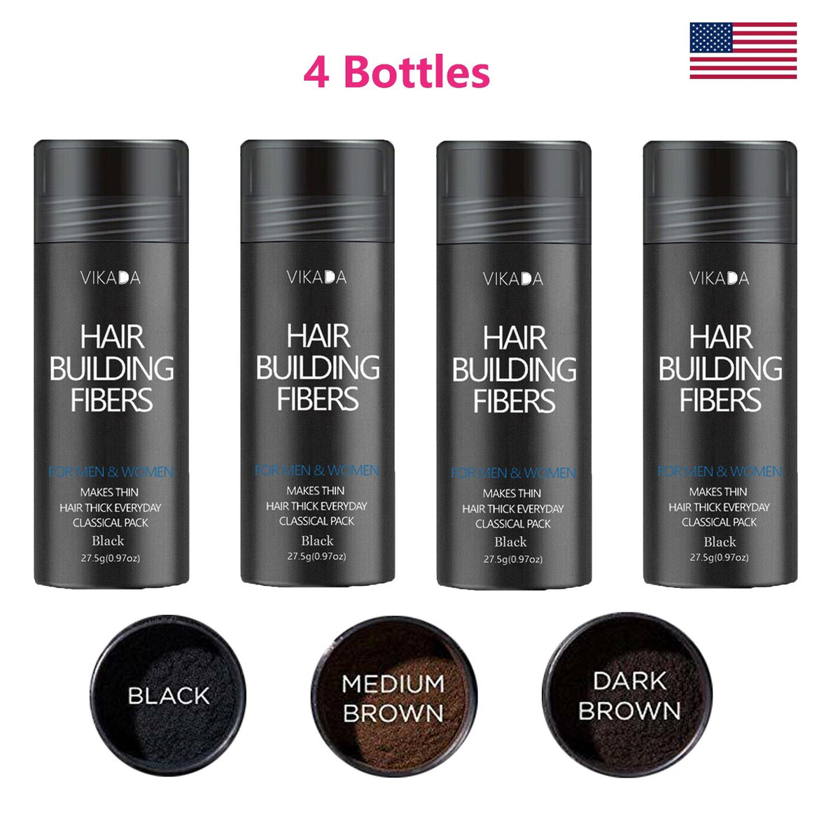 Hair Building Fibers Keratin Powder – Thickening & Volume