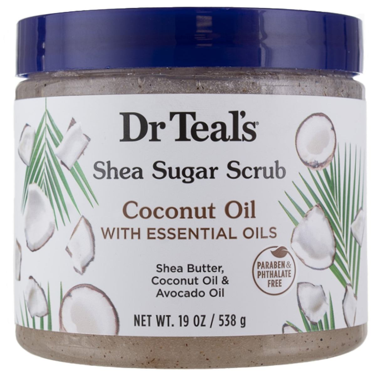 6 Pack Dr Teal's Shea Sugar Body Scrub, Coconut, 19 oz
