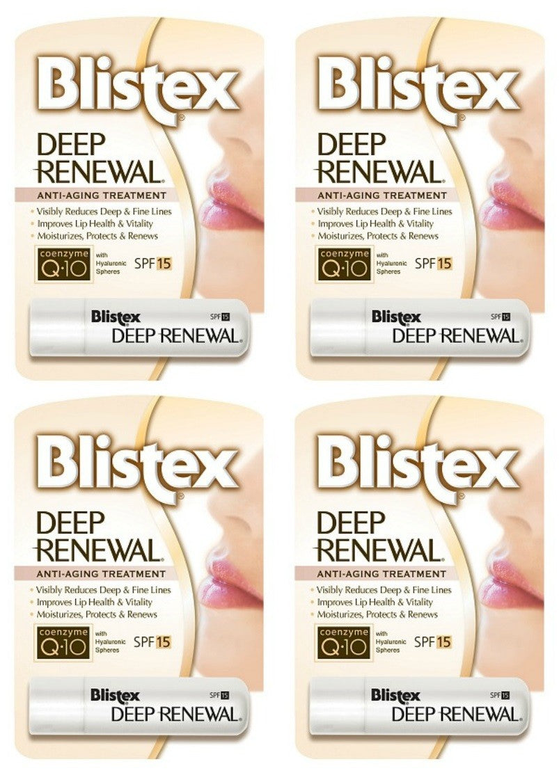 4 Pack SPF 15 Lip Protectant Deep Renewal Lip Balm - Moisturizing & Anti-Aging