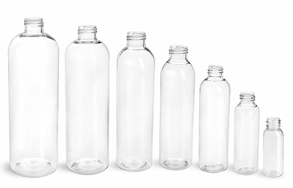 10 Pack 1 Oz Clear Plastic Bullet Bottles with No Caps for Cosmetics & Liquids