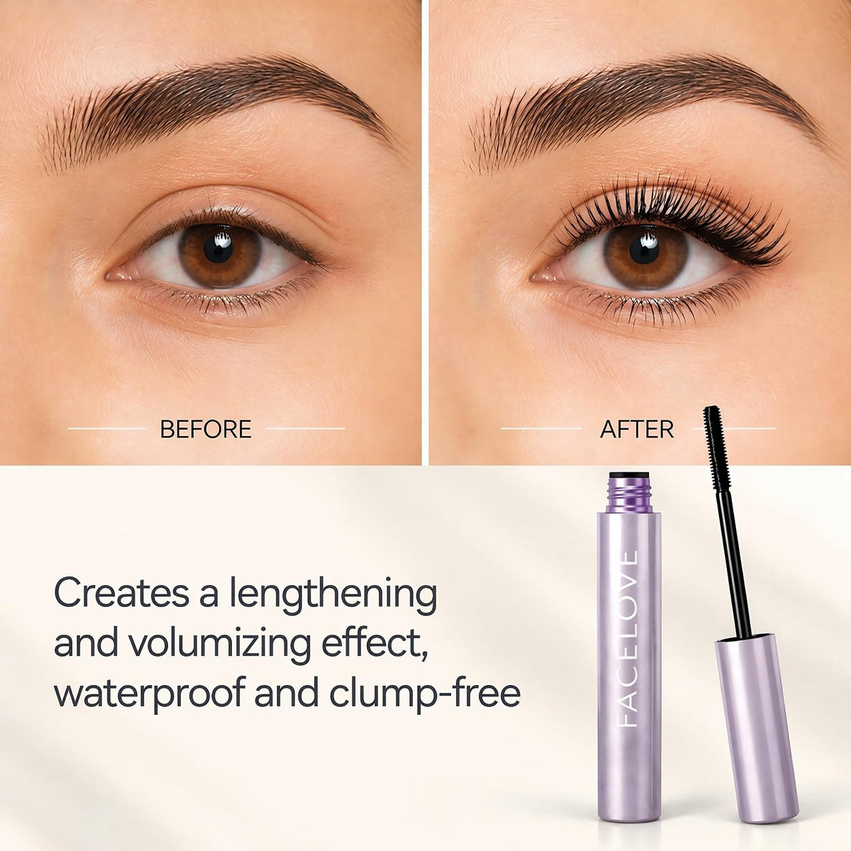 Lengthening and Volumizing Mascara for Sparse Lashes - Natural Look