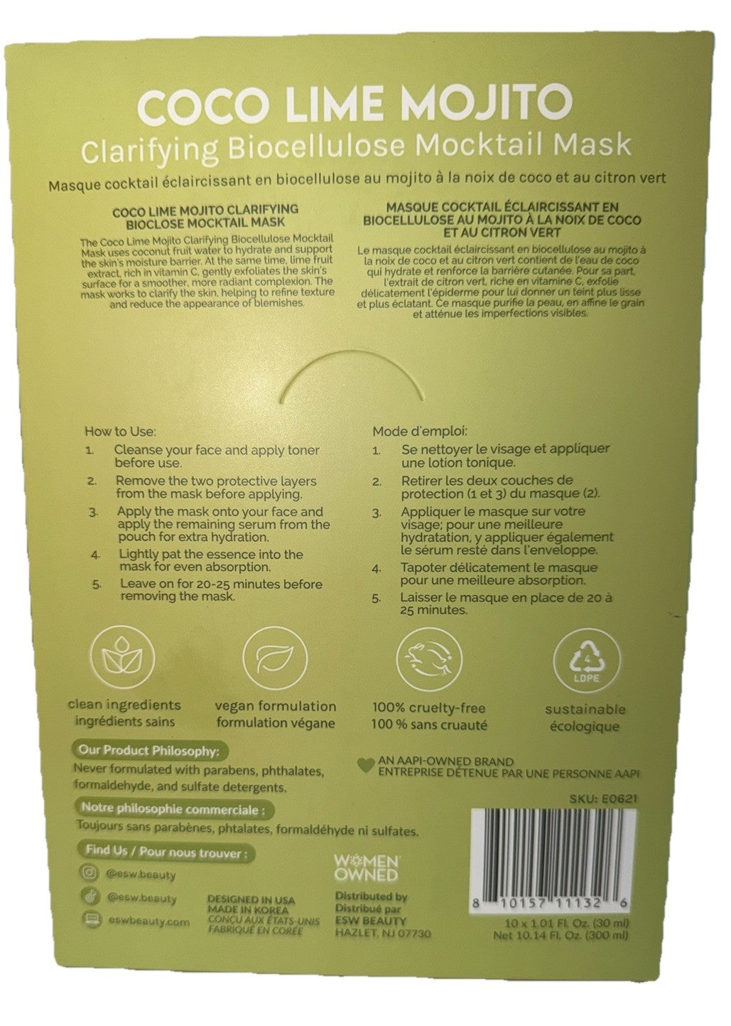 Coco Lime Mojito Facial Mask 1.01 fl oz (Pack of 10)