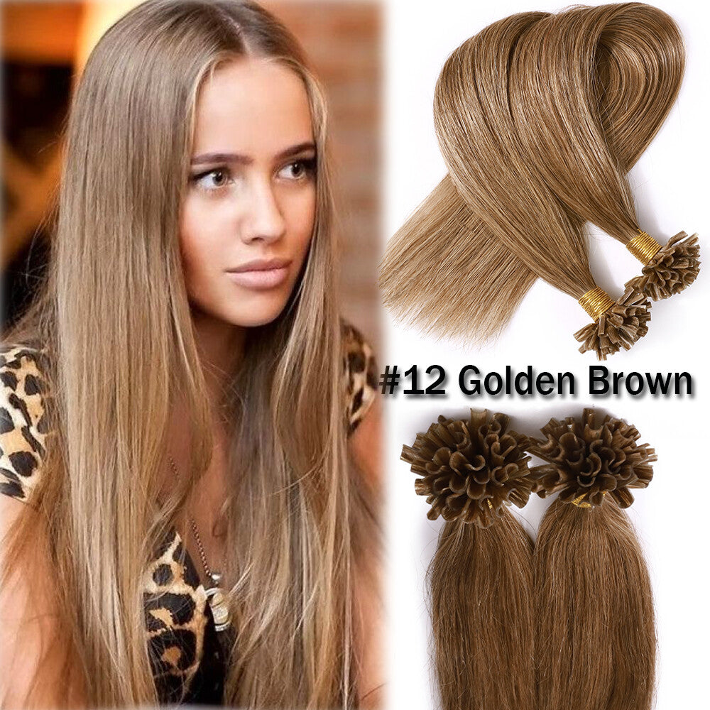 Pre Bonded Keratin Hair Extensions - Human Hair Remy U Tip Thick Strands