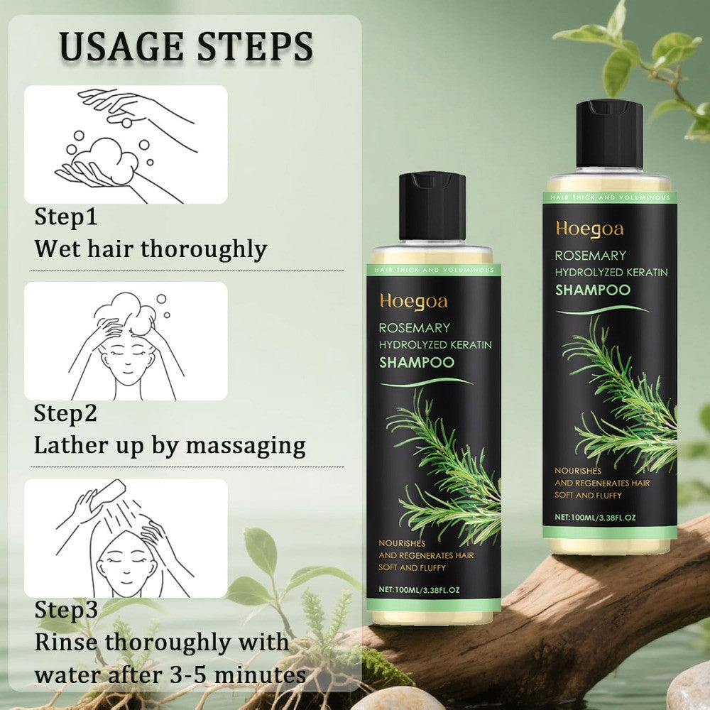 Organic Rosemary Hair Growth Shampoo for Thicker, Healthier Hair - 3 Pack