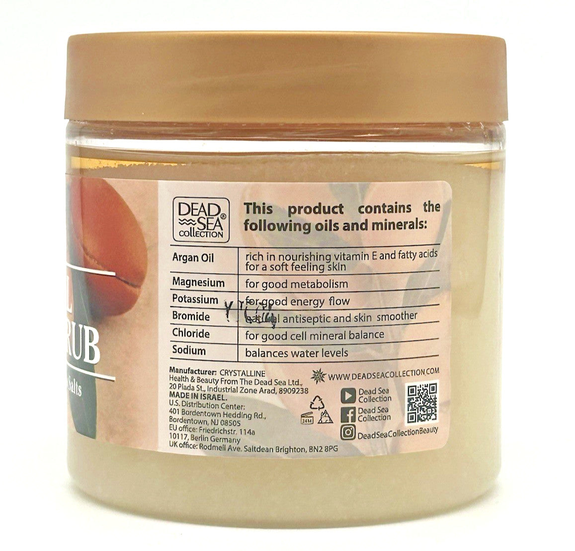 Dead Sea Collection Argan Exfoliating Glow Mineral Salt Scrub (23.28