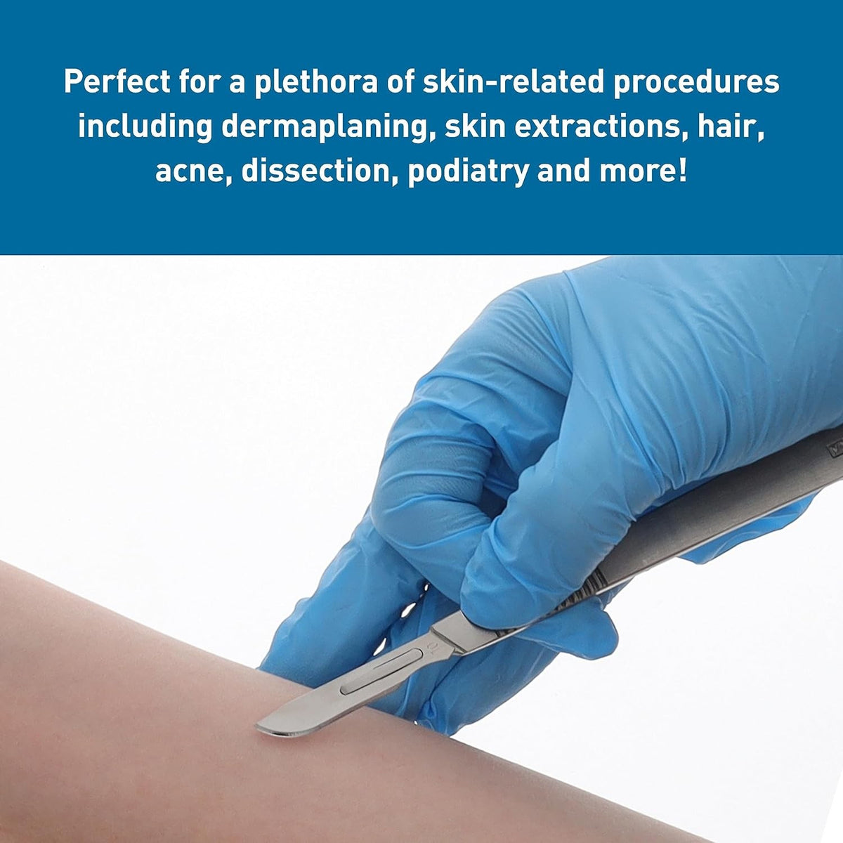 Dermaplaning Blades #10 Stainless Steel 100 pcs - Disposable Skin Exfoliation Tools