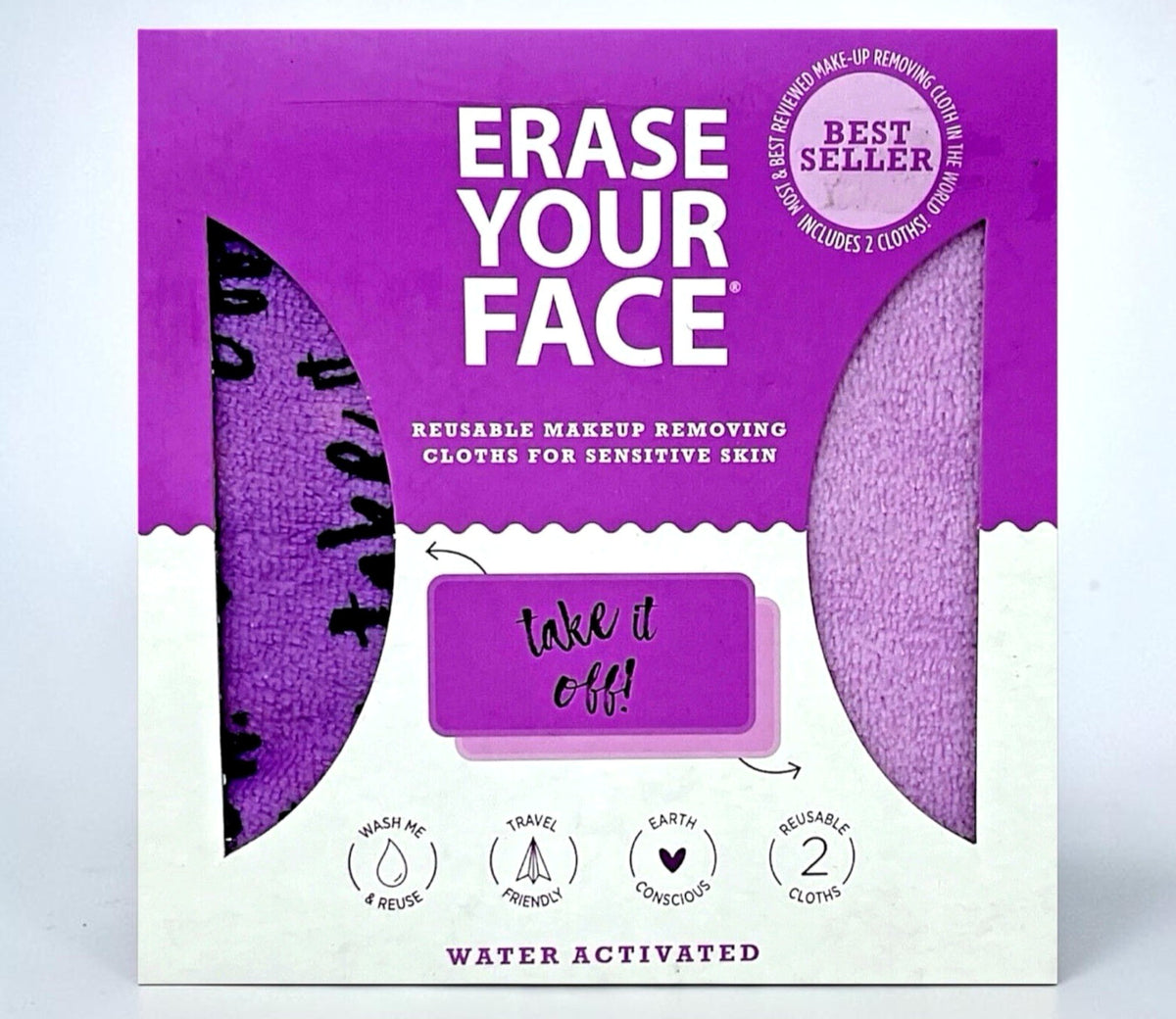 Reusable Makeup Remover Cloths for Sensitive Skin - 2 Pack
