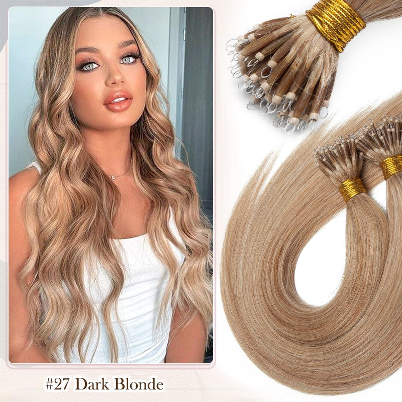 Nano Beads Hair Extensions 100% Remy Human Hair Balayage Ombre Blonde