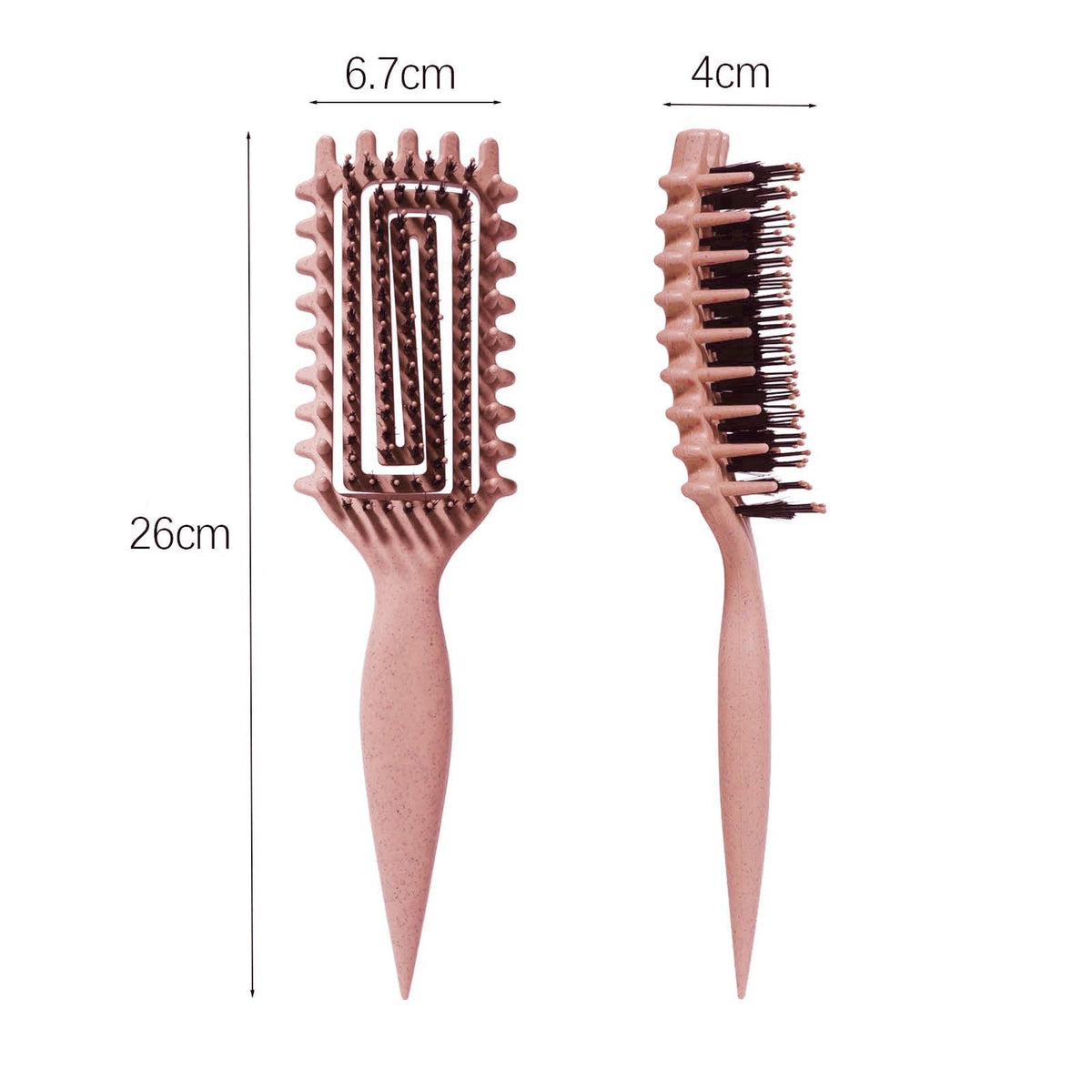 Pink Curly Hair Brush for Detangling & Curl Definition - Matte Finish