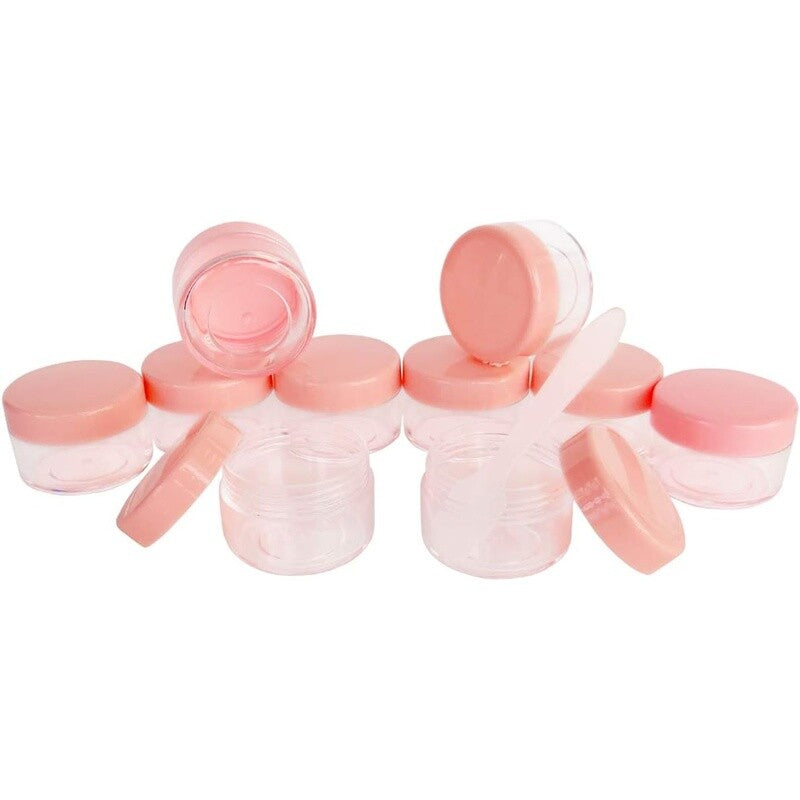 15g Empty Plastic Jars with Screw Lids for Makeup Samples and Storage - 12 Pack