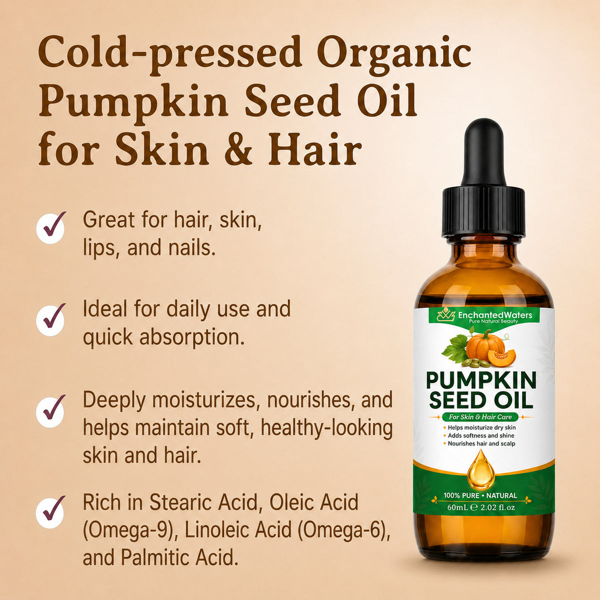 Pumpkin Seed Oil Pure Organic Carrier Oil