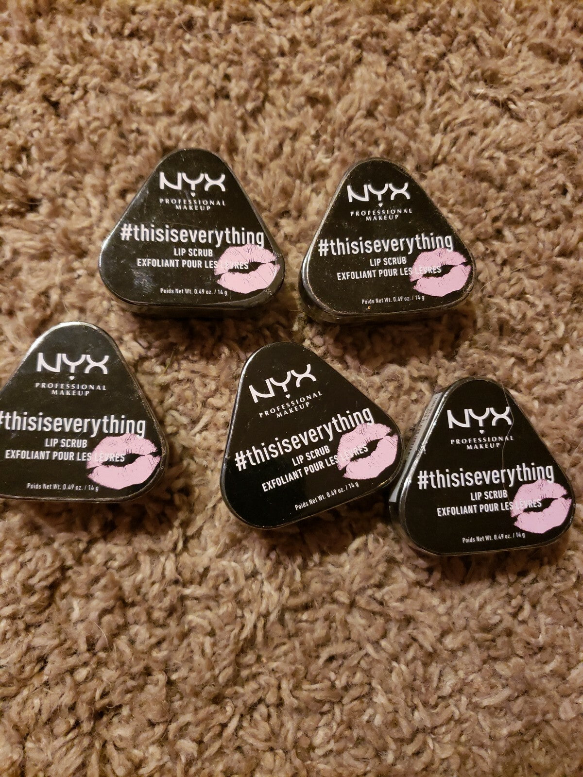 Lip Scrub Exfoliant Set - 5 Pack of Nourishing Lip Care 0.49 Oz