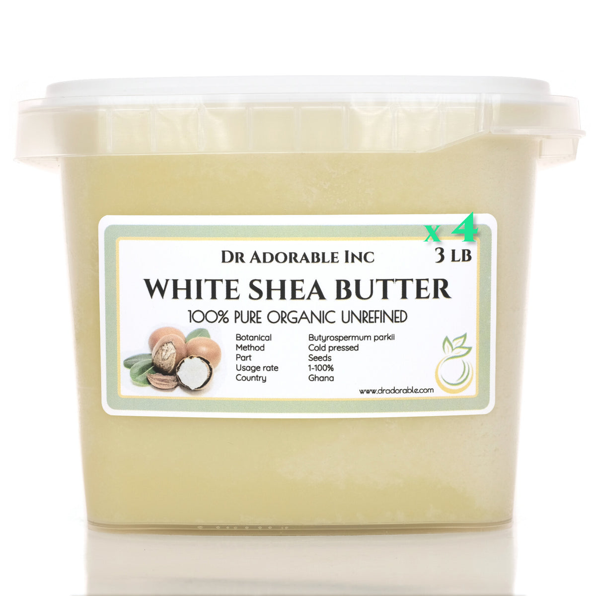 Unrefined White Shea Butter - 100% Organic Raw