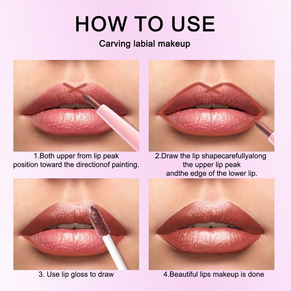 2-in-1 Metallic Lipstick & Lip Liner Set - Vegan & Cruelty-Free, 20pcs
