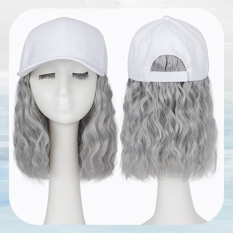 Baseball Cap with Hair Extensions - Wavy & Straight Human-Like Hairpiece