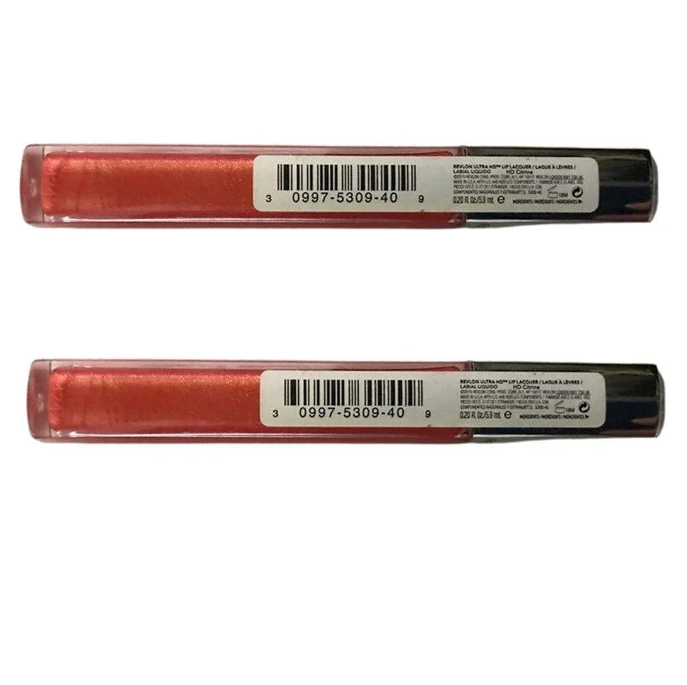 Revlon Ultra HD Lip Lacquer Set - Citrine 550 & Amber 555, Vivid Shine