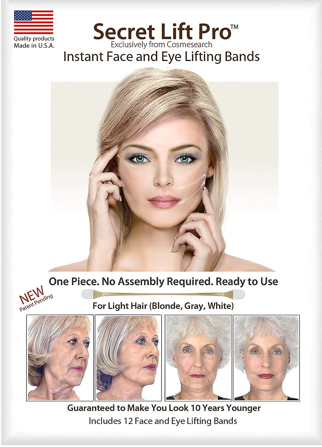 Face and Eye Lift Tape Kit - Instant Skin Tightening & Wrinkle Reduction