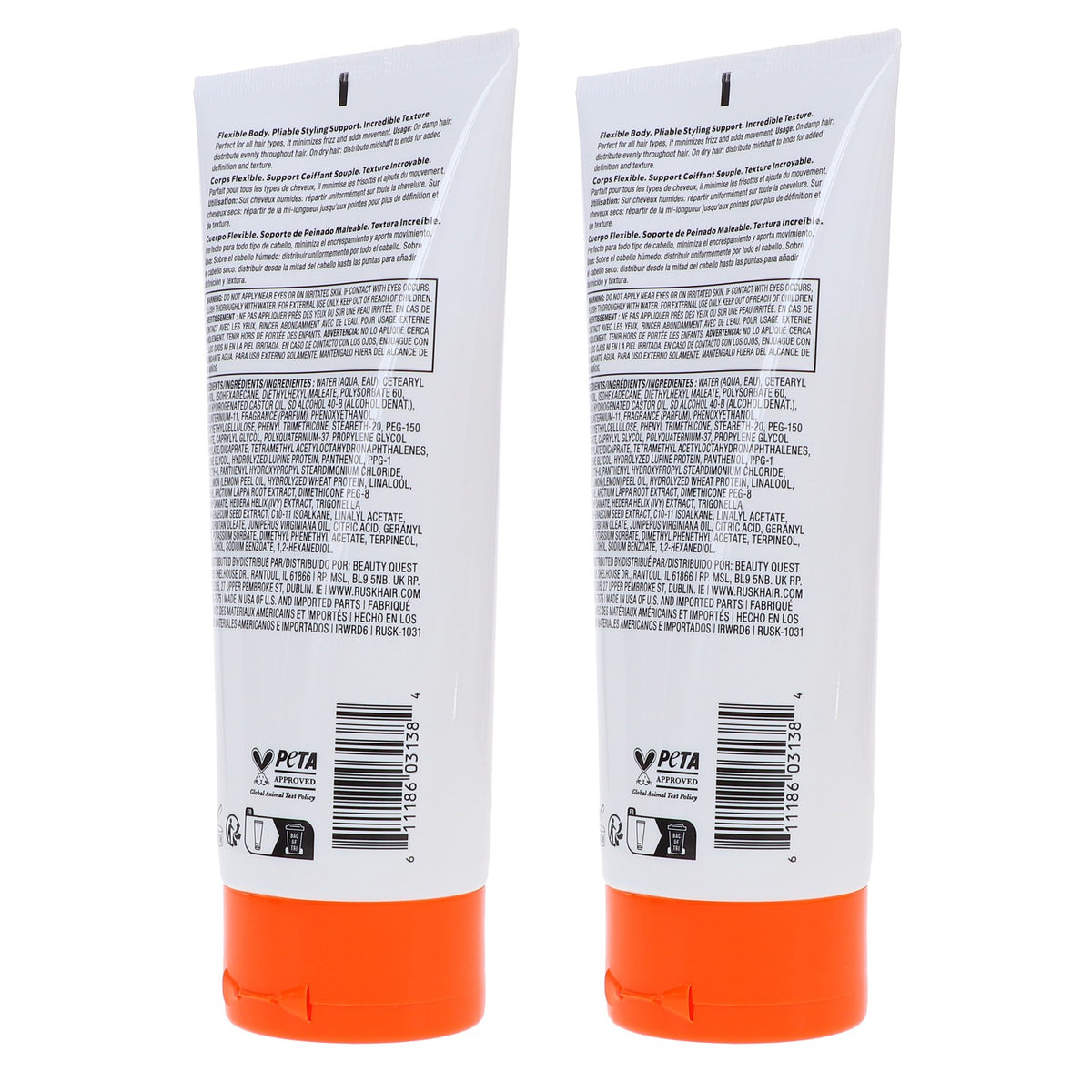 Rusk Wired Styling Cream 6 oz - 2 Pack for Flexible Hair Texture & Shine