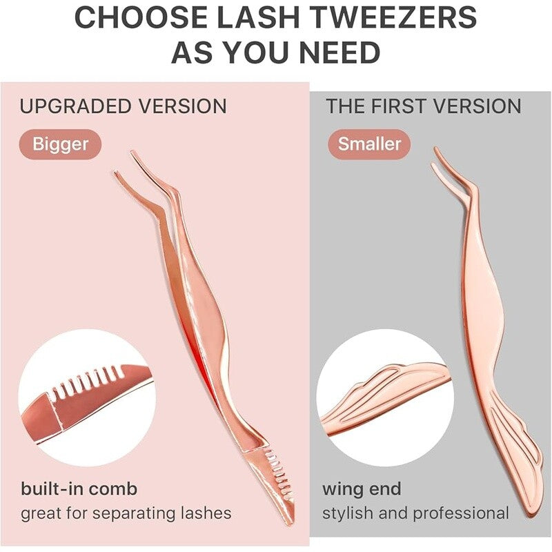 False Eyelash Applicator Tool & Comb - Eyelash Extension Tweezers