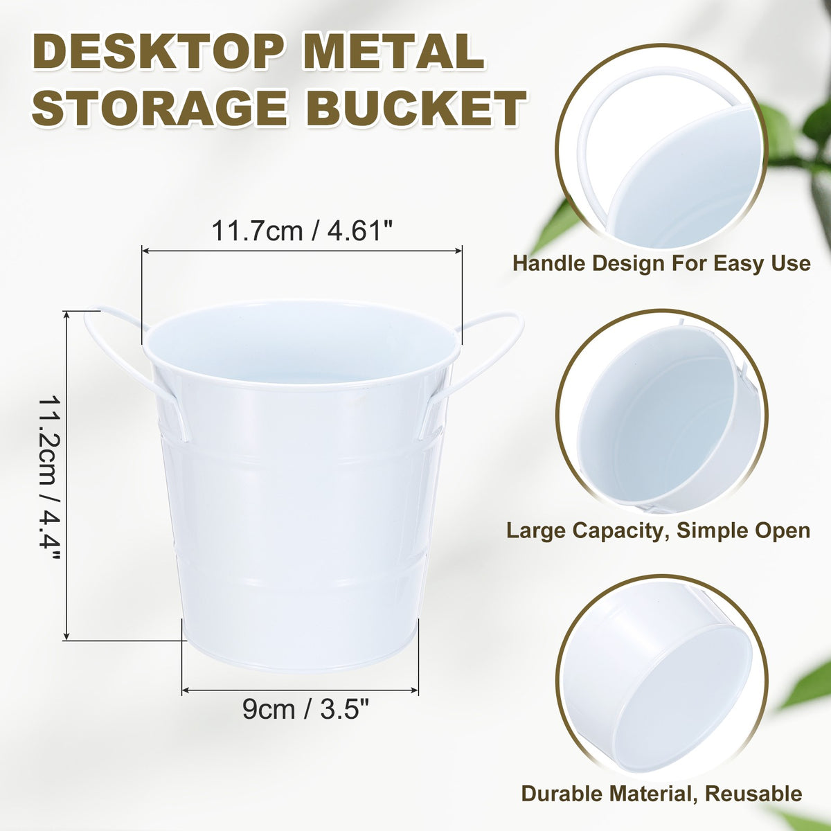 Makeup Brush Holder Organizer with Handle - White, 3.5x4.4 Inches