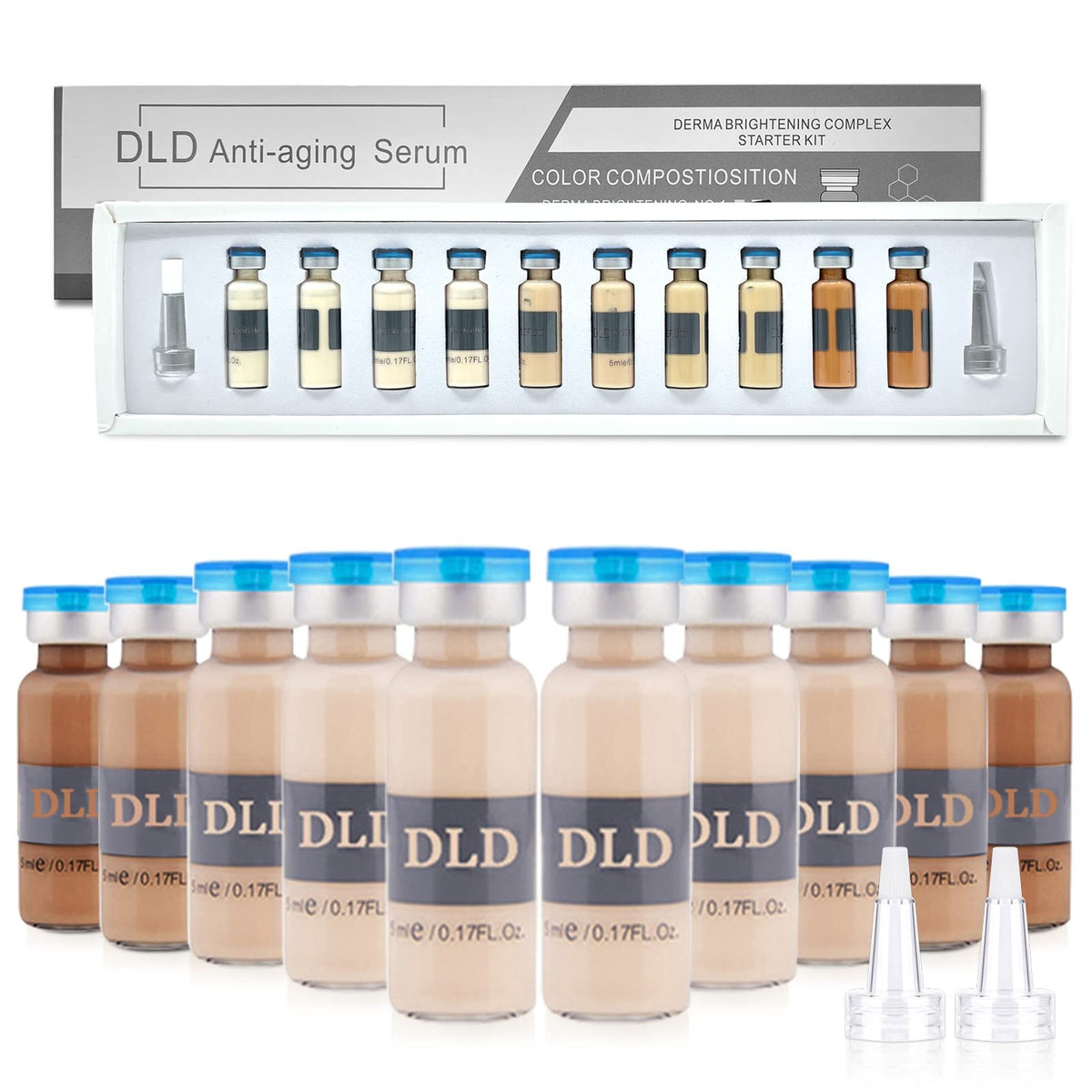 Facial Glow Serum Starter Kit with 5 Shades for Brightening & Hydrating Skin