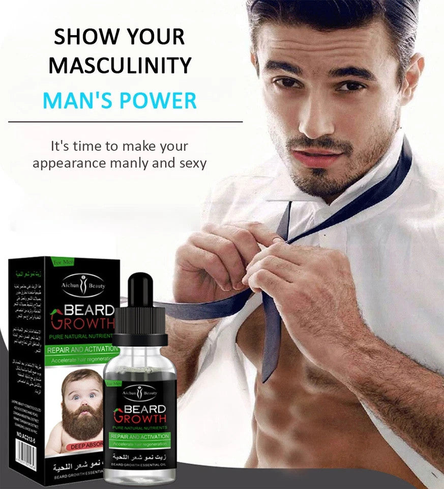 Men's Beard & Moustache Oil - Hydrating Natural Facial Care