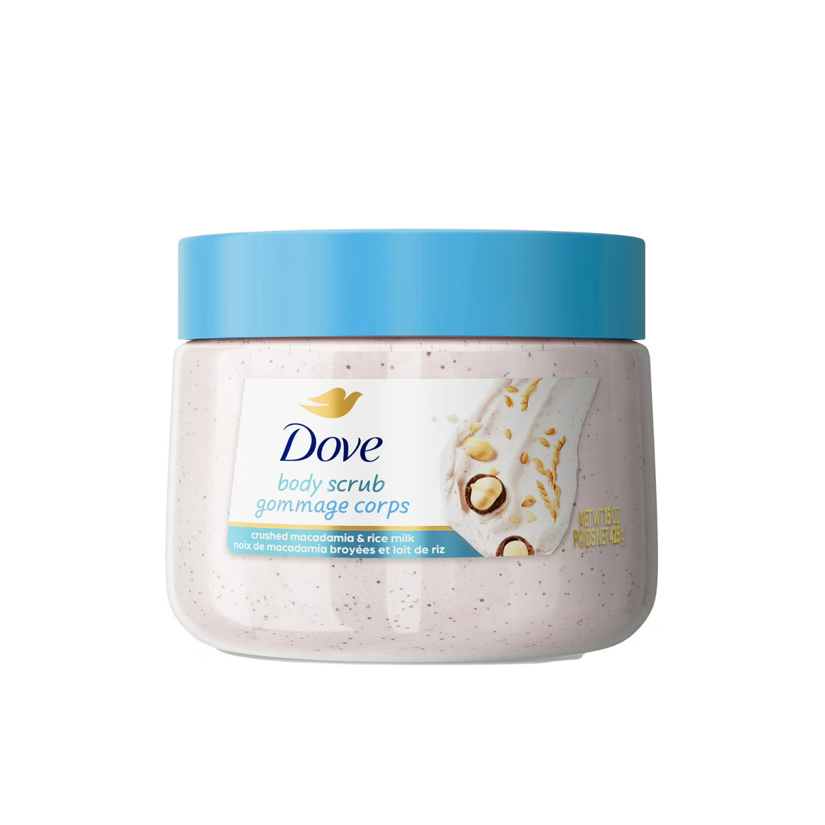 Dove Exfoliating Body Scrub Macadamia Rice Milk 15 oz - Gentle Moisturizing