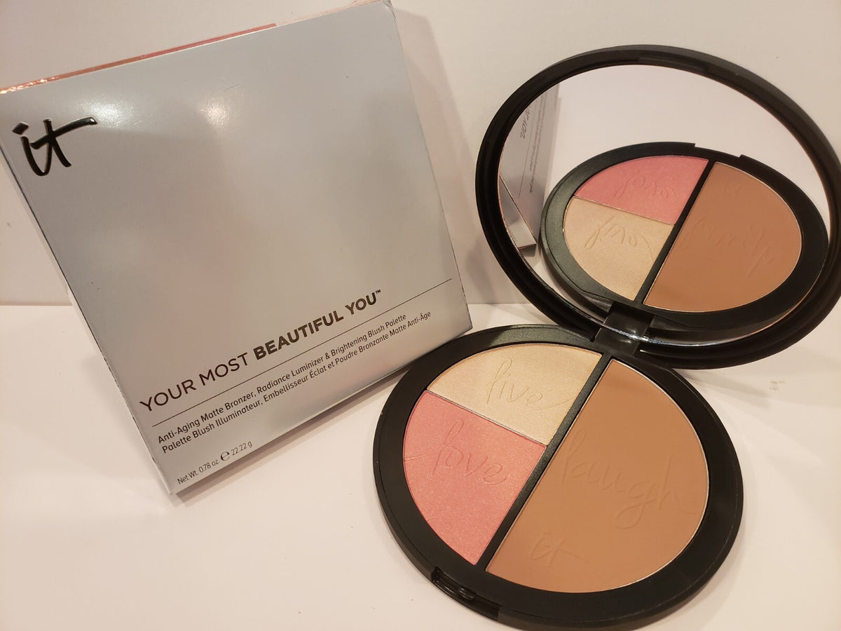 Anti-Aging Matte Bronzer Luminizer Blush Palette - Cosmetics Makeup Set