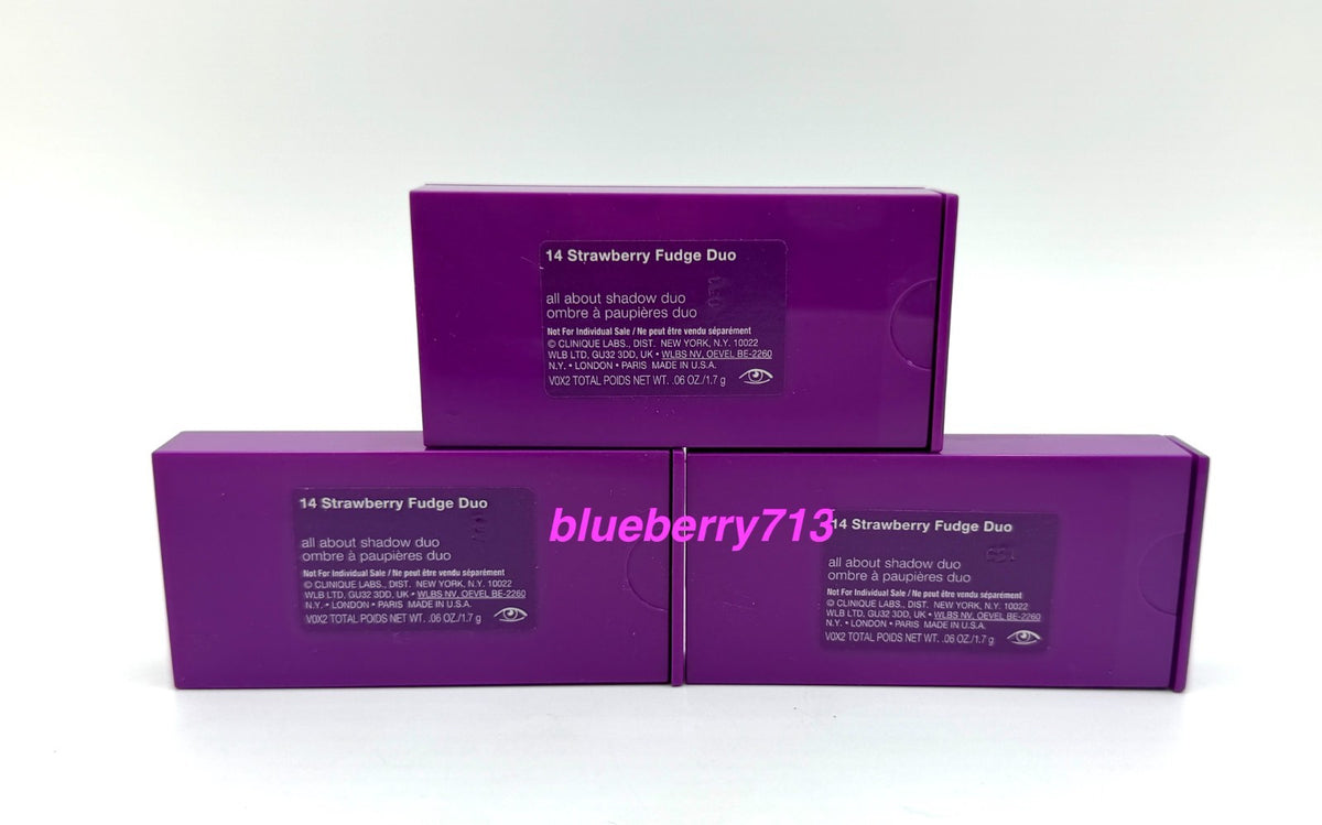 Clinique All About Shadow Duo Strawberry Fudge Set - 3x 1.7g Eye Shadow Palettes