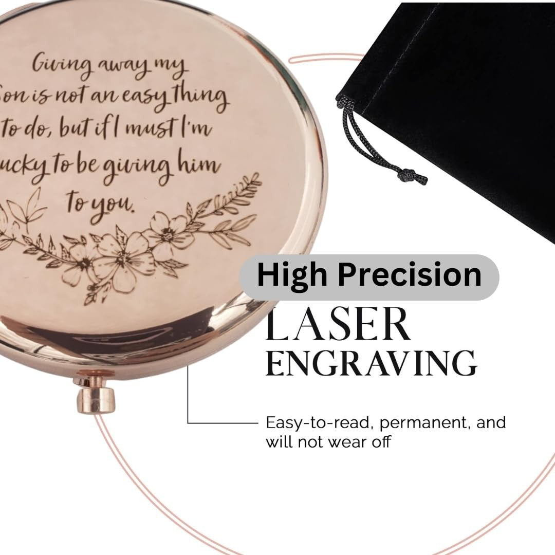 Rose Gold Compact Mirror Wedding Gift for Future Daughter-in-Law - Bridal Keepsake