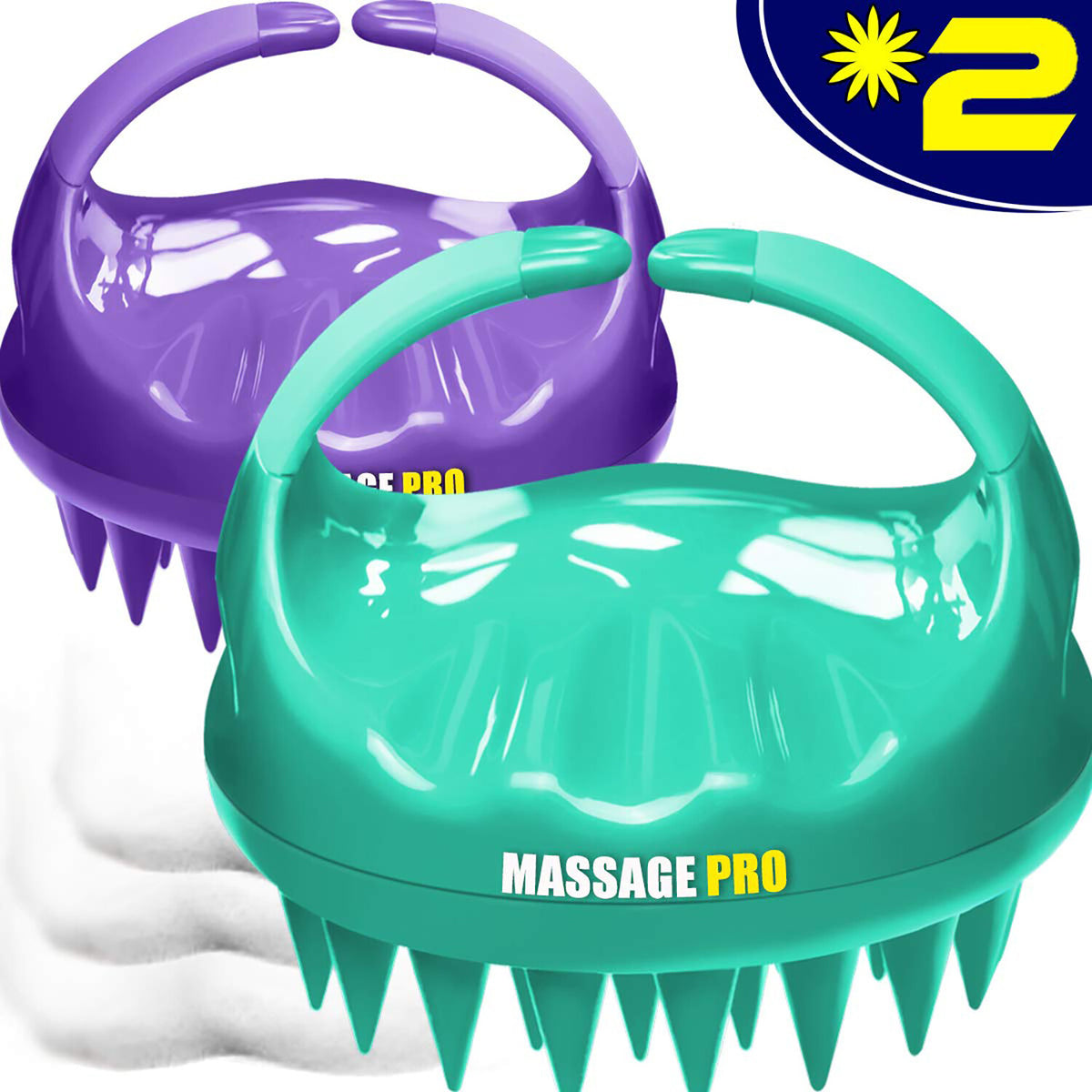 Scalp Massager Brush 2 Pack - Hair Shampoo & Deep Scalp Relief