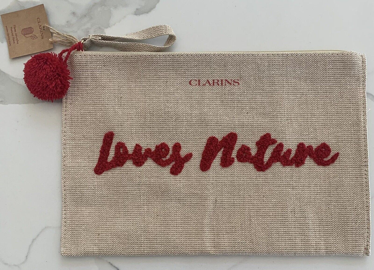 Set of 2 Beige Canvas Makeup & Toiletry Bags - Travel Cosmetic Pouches